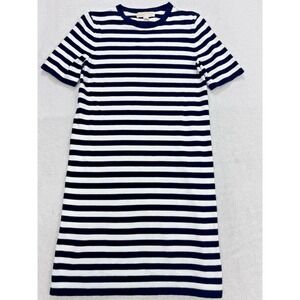Michael Kors Dress Women XS Black &White Stripe Knit Sweater Tshirt Knee Length